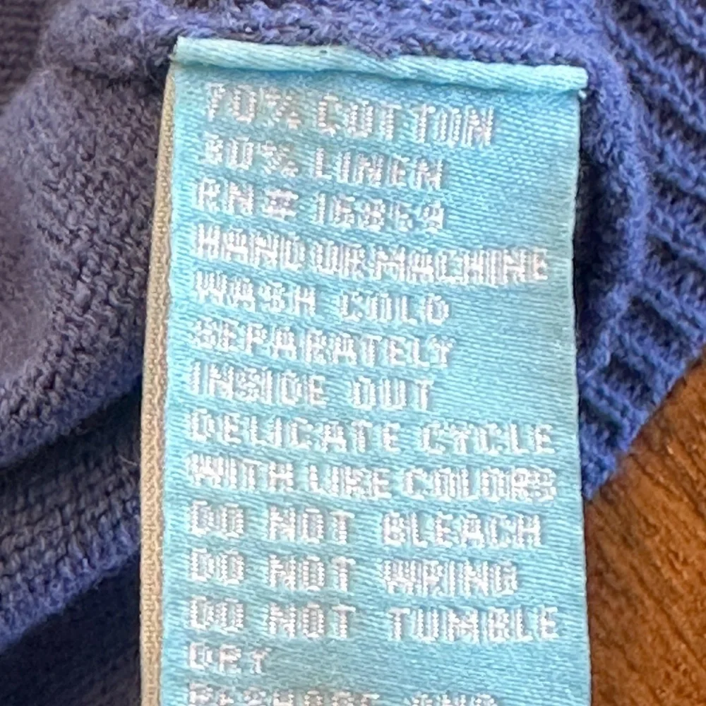 J. McLaughlin | Blue Open Front Linen Blend Cardigan, Size M - Picture 5 of 7